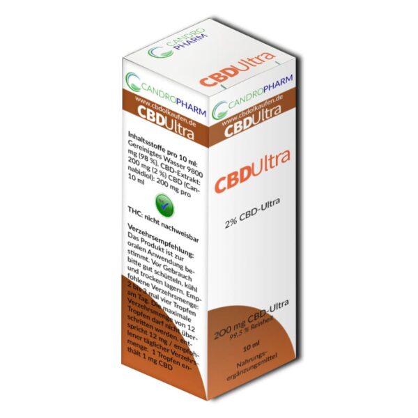 Candropharm CBD-Ultra 30 ml | 2% CBD-Tropfen auf Wasserbasis THC frei
