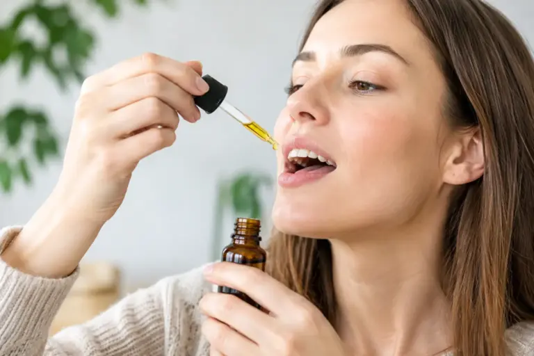 CBD Tropfen unter Zunge richtig anwenden